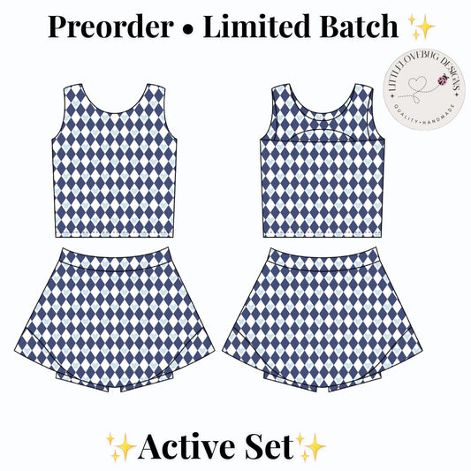 PREORDER Navy Mouse Argyle Tank and Skort Mommy and Me Active Set
