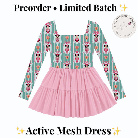 Preorder Nutcracker Minnie Girls Mesh Dress Toddler Kids Christmas Twirl Park Outfit