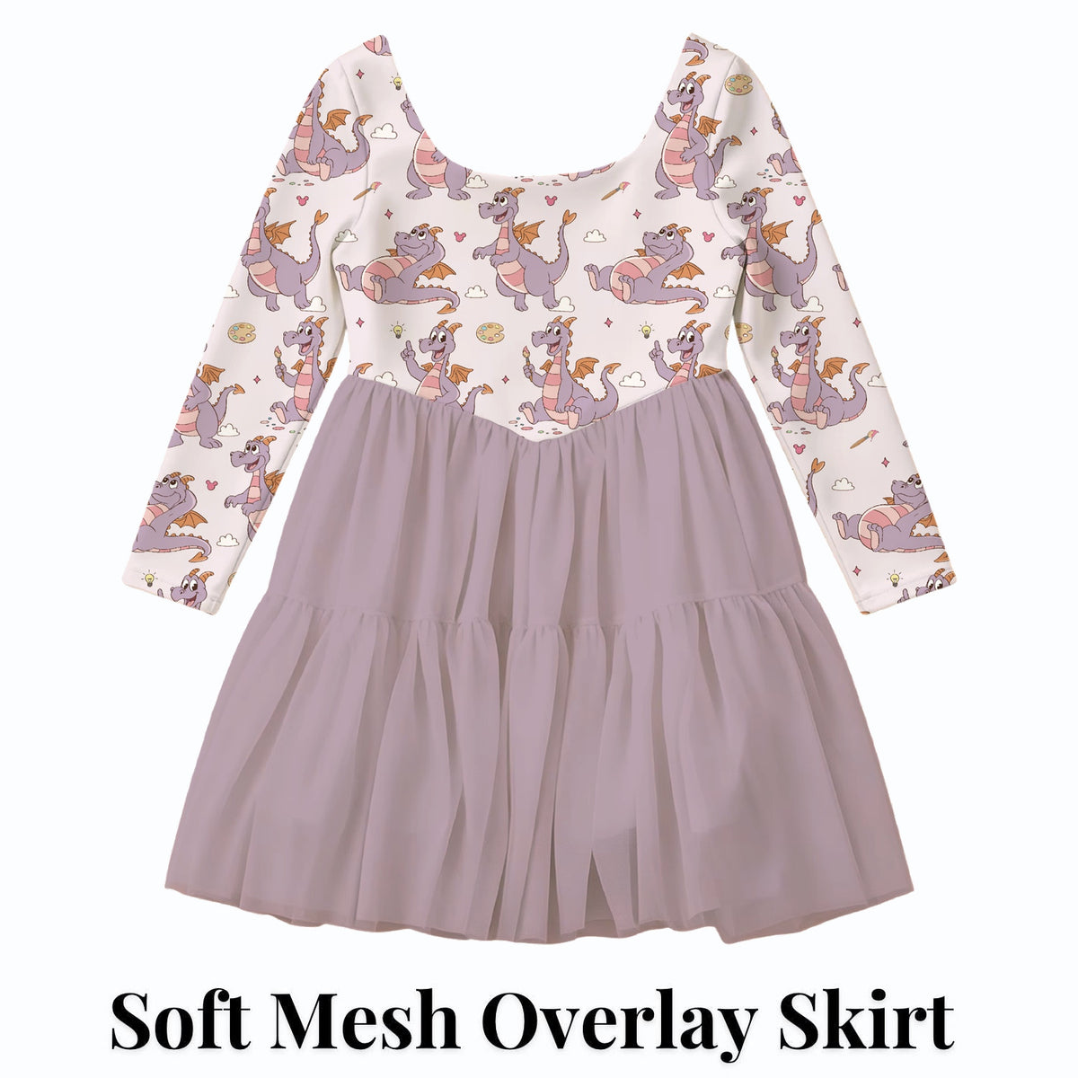 Figment Dragon — soft mesh overlay skirt — product design mockup
