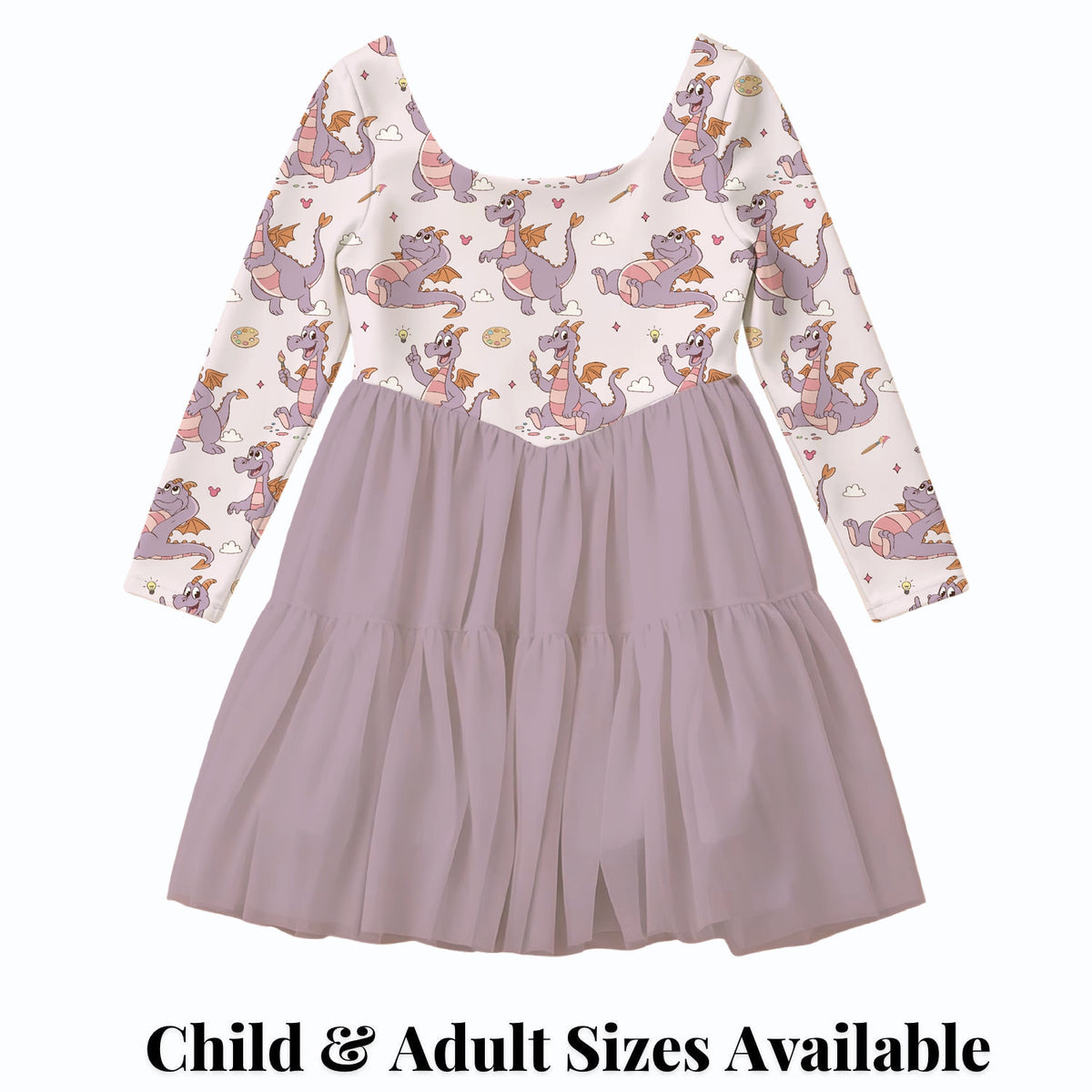 Figment Dragon — child and adult sizes — product design mockup