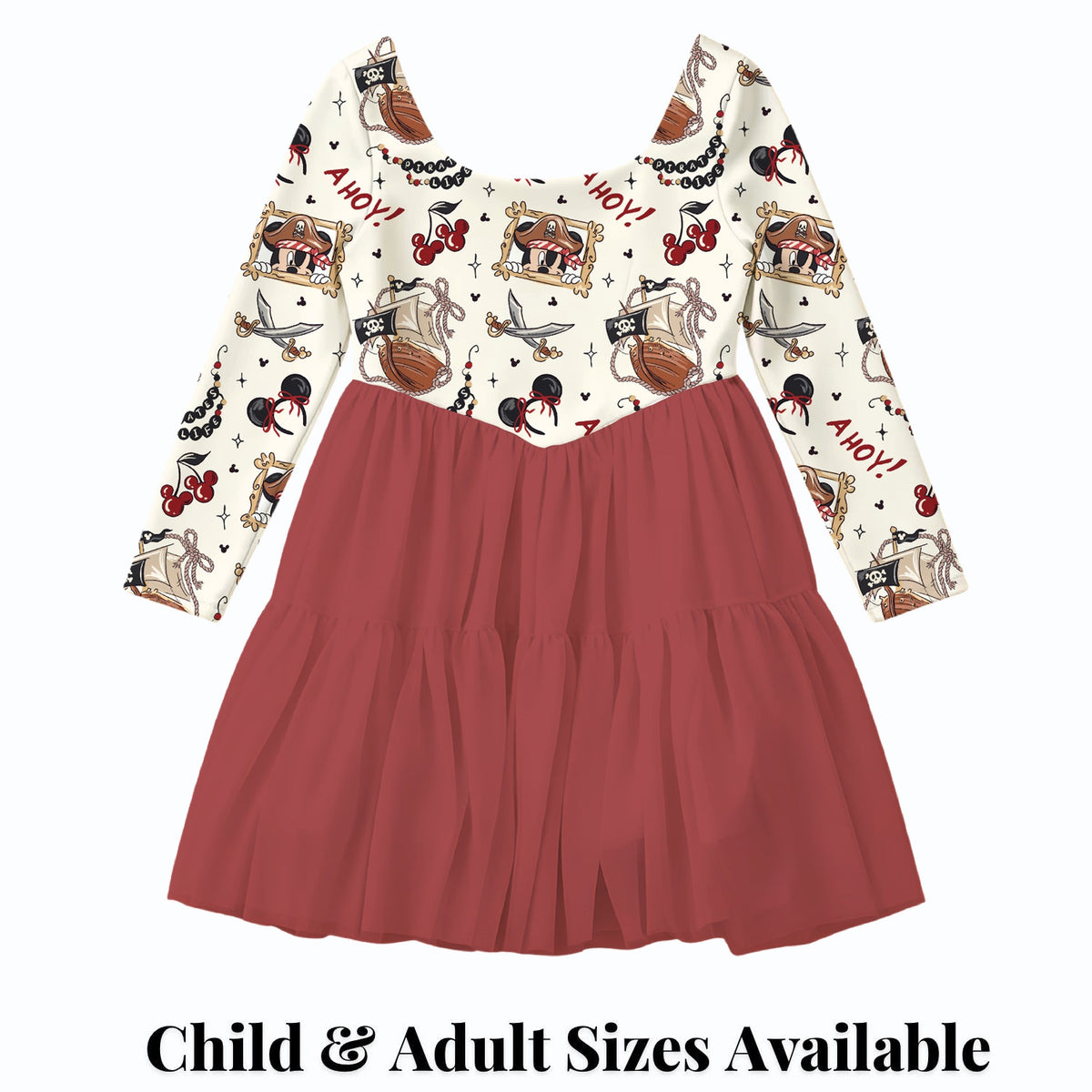 Pirate Mickey — child and adult sizes — product design mockup
