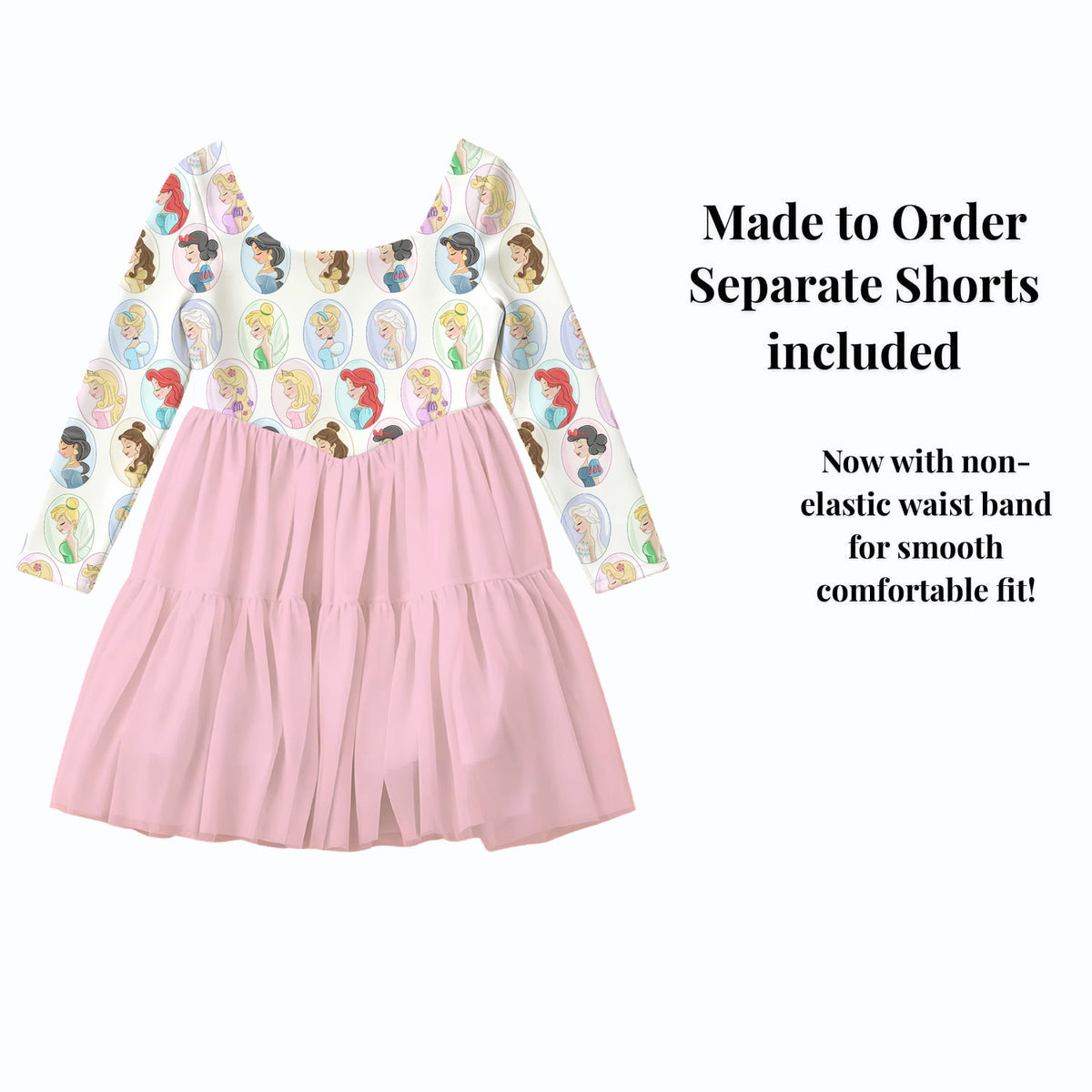 Pastel Princess Portrait — separate shorts included — product design mockup