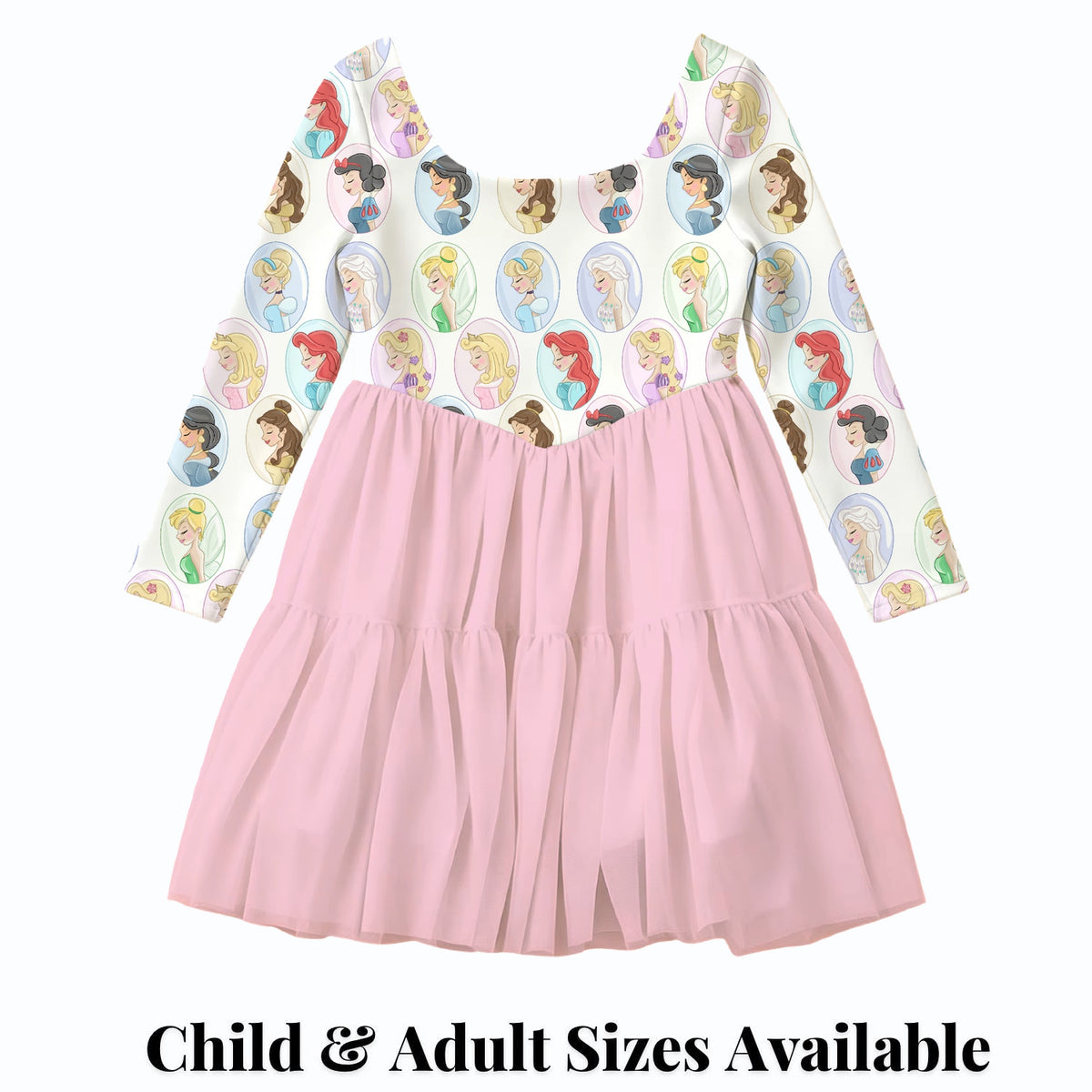 Pastel Princess Portrait — child and adult sizes — product design mockup