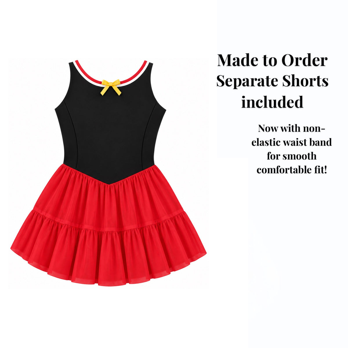 Mickey made-to-order active mesh dress with separate shorts