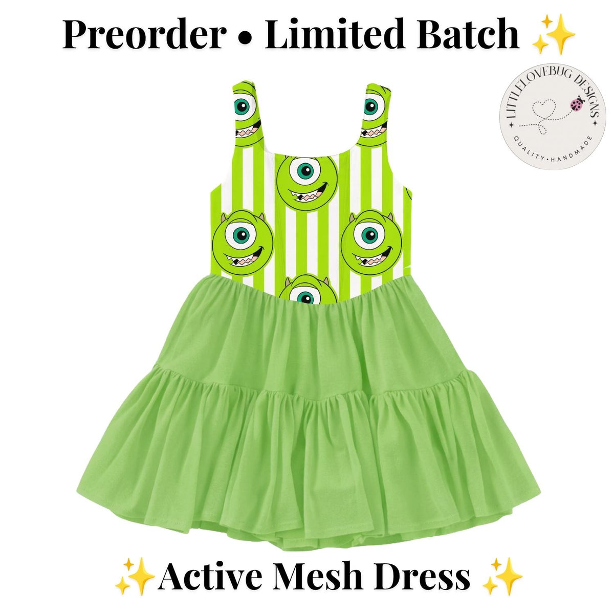 Mike Wazowski striped active mesh dress