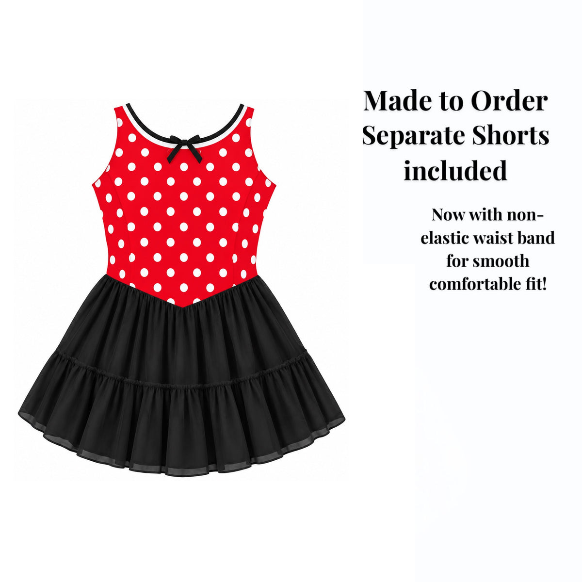 Minnie made-to-order active mesh dress with separate shorts